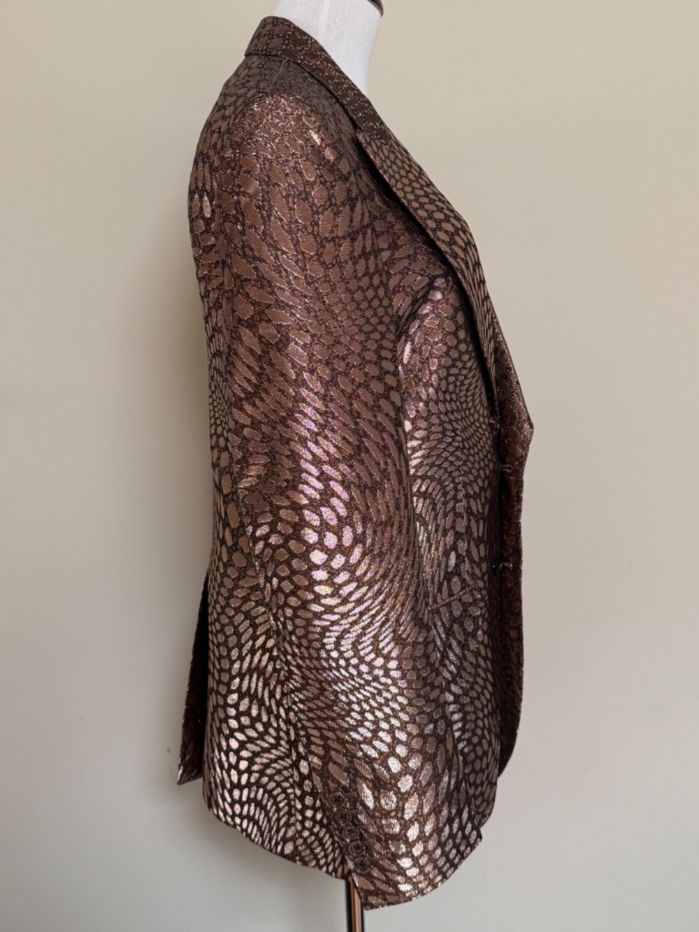 Tom Ford Atticus Bronze Distorted Dot Pattern Dupioni Dinner Jacket - Picture 10 of 15